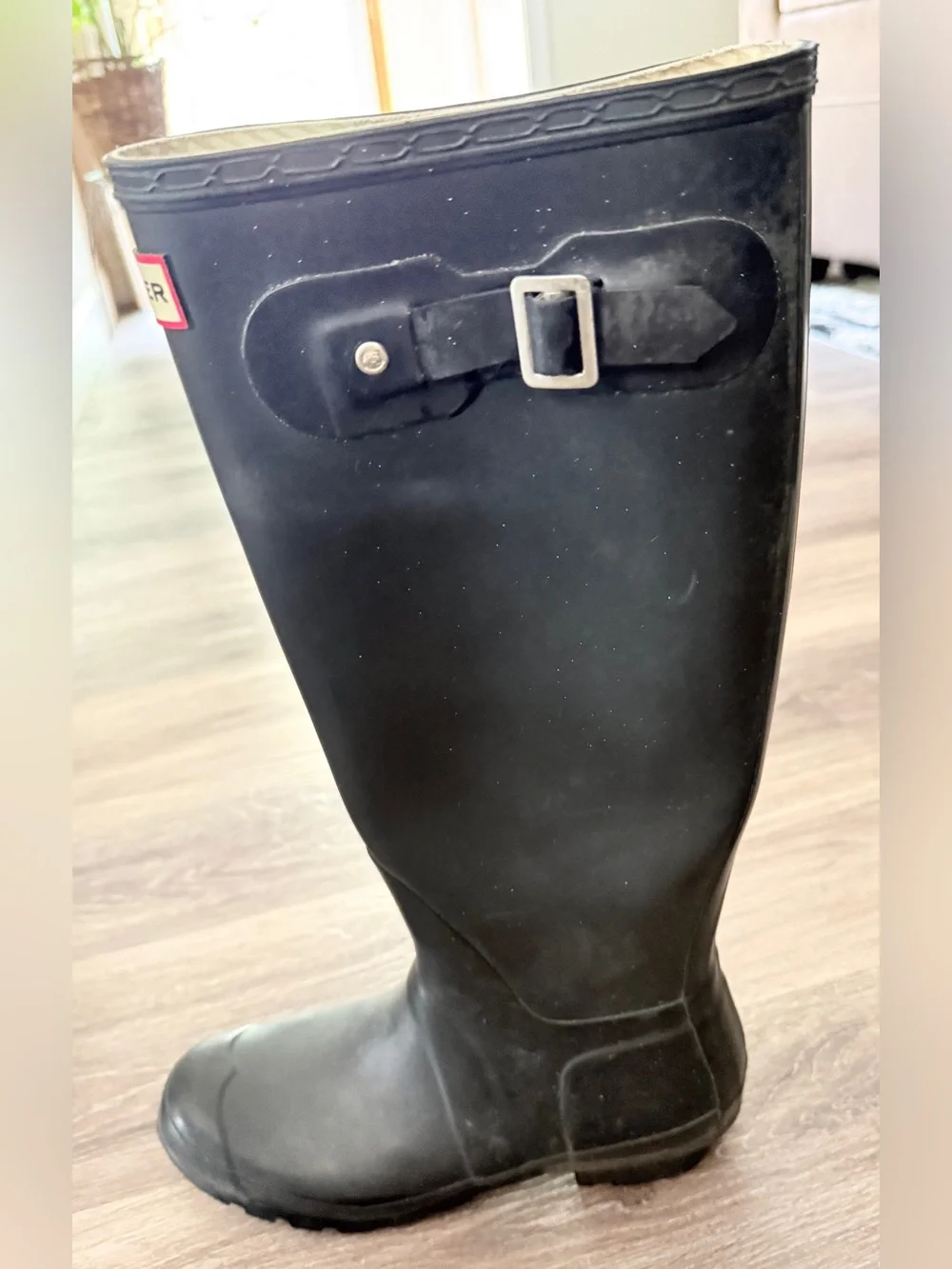 Hunter Original Tall Black Rain Boots Women’s Size 8 Rubber Wellies AS IS